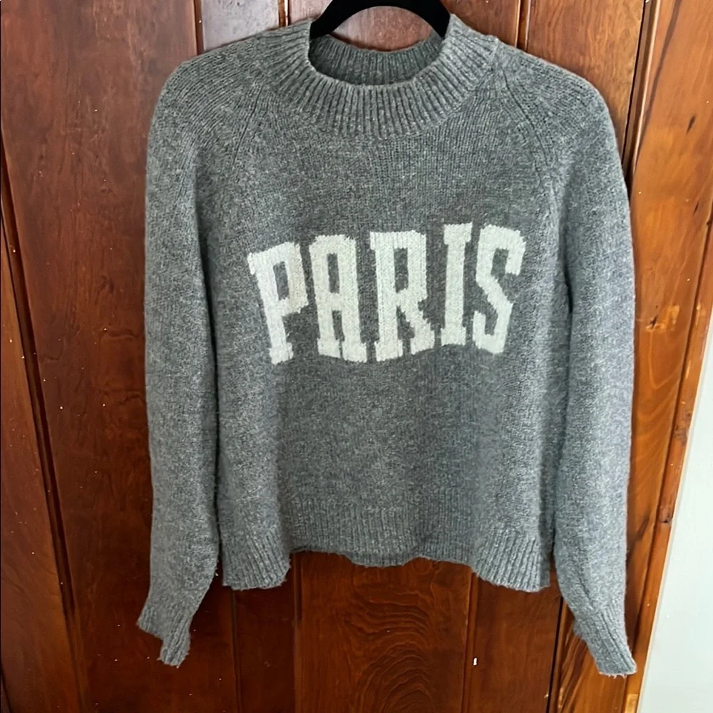 Anine Bing Kendrick Sweater University Paris In Charcoal Wool Cashmere Size M